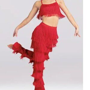 Weissman Dance Costume, Pants & Top, RED Medium Adult SH 12176 MI GENTE